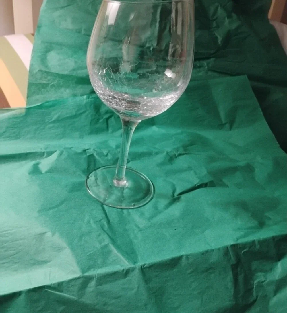 Pier One Crackle Red Wine Glass